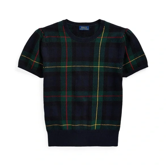 Polo by Ralph Lauren Plaid Wool Top - Navy and Green - Picture 2 of 3